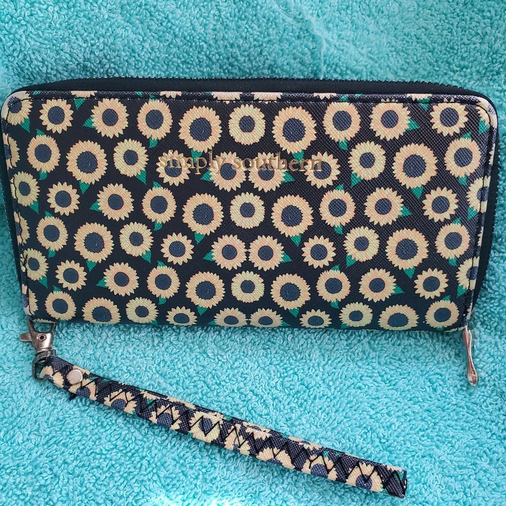 Simply Southern Sunflower print wristlet
